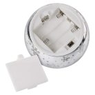 LED karácsonyi üveggömb – hópelyhek, 12 cm, 3x AA, beltéri, meleg fehér, időzítő