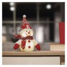 LED karácsonyi világító hóember, 25 cm, 3x AAA, beltéri, meleg fehér, időzítő