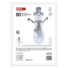 LED karácsonyi hóember, rattan, 82 cm, kültérre és beltérre, hideg fehér, időzítő
