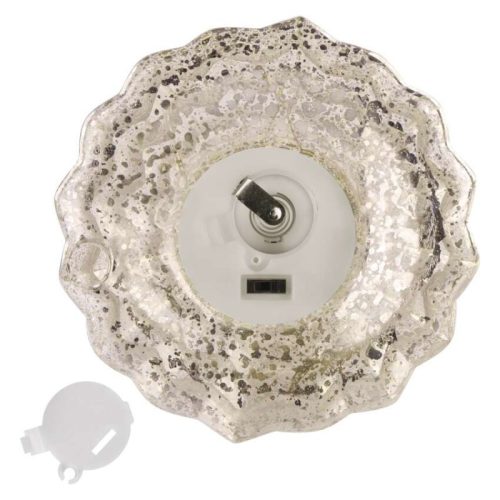 LED-es üveg karácsonyfa, 27 cm, 2x CR2032, beltéri, meleg fehér, időzítő