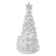 Kerámia LED-es fa hóemberekkel, 33,5 cm, 2x AA, meleg fehér, időzítő