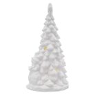 Kerámia LED-es fa hóemberekkel, 33,5 cm, 2x AA, meleg fehér, időzítő