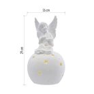 LED kerámia angyal, 29 cm, 2x AA, meleg fehér, időzítő