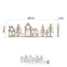 LED dekoráció, fa - falusi, 60 cm, 2x AA, meleg fehér, időzítő