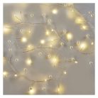 LED fényfüzér - gyöngyök, 1,2 m, 3x AA, beltéri, meleg fehér, időzítő