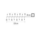 LED fényfüzér - gyöngyök, 1,2 m, 3x AA, beltéri, meleg fehér, időzítő