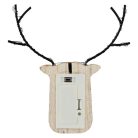 LED dekoráció, fa -rénszarvas, 16 cm, 2x AAA, beltéri, meleg fehér, időzítő, 12db, display