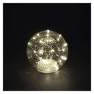 LED karácsonyi üveggömb - arany, 15 cm, 3x AA, beltéri, meleg fehér, időzítő