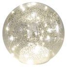 LED karácsonyi üveggömb - arany, 15 cm, 3x AA, beltéri, meleg fehér, időzítő