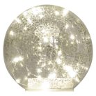 LED karácsonyi üveggömb - arany, 15 cm, 3x AA, beltéri, meleg fehér, időzítő