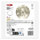 LED karácsonyi üveggömb - arany, 15 cm, 3x AA, beltéri, meleg fehér, időzítő