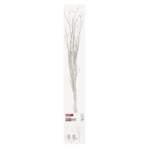 LED dekoráció - 2 db nyírfaág, 60 cm, 3 db AA, kültéri és beltéri, meleg fehér, időzítővel