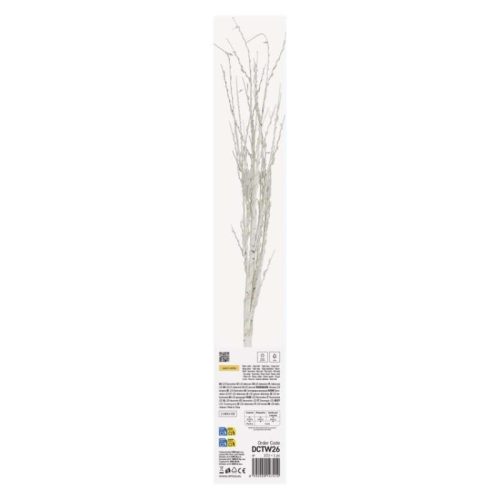LED dekoráció - 2 db nyírfaág, 60 cm, 3 db AA, kültéri és beltéri, meleg fehér, időzítővel