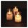 LED dekoráció - 3x viaszgyertya üvegben, 6x AA, meleg fehér, időzítő