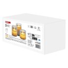 LED dekoráció - 3x viaszgyertya üvegben, 6x AA, meleg fehér, időzítő