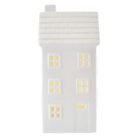 LED kerámia házikó, 16 cm, 1x CR2032, beltéri, meleg fehér, időzítő
