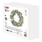 LED dekoráció - fagyöngy koszorú, 3x AA, meleg fehér, időzítő