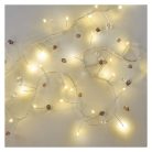 LED fényfüzér - kavics, 1,2 m, 3x AA, beltéri, meleg fehér, időzítő