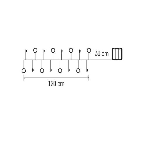LED fényfüzér - kavics, 1,2 m, 3x AA, beltéri, meleg fehér, időzítő