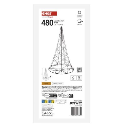 LED karácsonyfa, 180 cm, kültérre és beltérre, meleg fehér