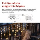 LED karácsonyi függöny – csillagok, 170x85 cm, 3x AA elem, IP44, meleg fehér, időzítő