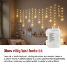 LED karácsonyi függöny – csillagok, 170x85 cm, 3x AA elem, IP44, meleg fehér, időzítő
