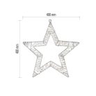 LED-dísz – függő csillag, 3xAA, meleg fehér, időzítő