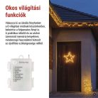 LED-dísz – függő csillag, 3xAA, meleg fehér, időzítő