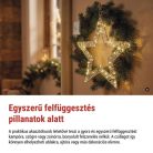 LED-dísz – függő csillag, 3xAA, meleg fehér, időzítő