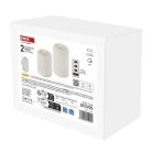 LED-dísz – 2 db viaszgyertya valósághű lánggal, 4 db AA elem, meleg fehér fény, időzítő