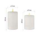 LED-dísz – 2 db viaszgyertya valósághű lánggal, 4 db AA elem, meleg fehér fény, időzítő