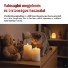 LED-dísz – 2 db viaszgyertya valósághű lánggal, 4 db AA elem, meleg fehér fény, időzítő