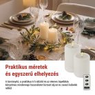 LED-dísz – 2 db viaszgyertya valósághű lánggal, 4 db AA elem, meleg fehér fény, időzítő