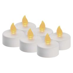   LED dekoráció – 6x teamécses, fehér, 6x CR2032, beltéri, vintage