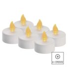 LED dekoráció – 6x teamécses, fehér, 6x CR2032, beltéri, vintage