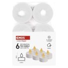 LED dekoráció – 6x teamécses, fehér, 6x CR2032, beltéri, vintage