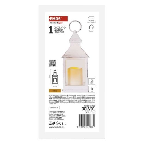 LED dekoráció – lámpa, antik, fehér, villogó, 3x AAA, beltéri, vintage, időzítő