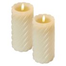 LED dekoráció – viaszgyertya 17 cm, 2x AAA, beltéri, meleg fehér, 2 db, távirányító