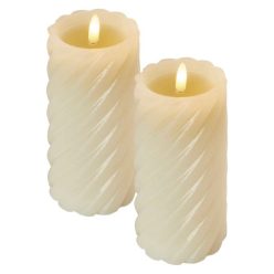  LED dekoráció – viaszgyertya 17 cm, 2x AAA, beltéri, meleg fehér, 2 db, távirányító