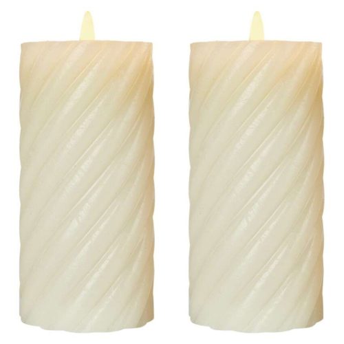 LED dekoráció – viaszgyertya 17 cm, 2x AAA, beltéri, meleg fehér, 2 db, távirányító