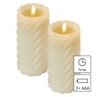 LED dekoráció – viaszgyertya 17 cm, 2x AAA, beltéri, meleg fehér, 2 db, távirányító