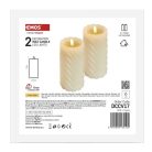 LED dekoráció – viaszgyertya 17 cm, 2x AAA, beltéri, meleg fehér, 2 db, távirányító