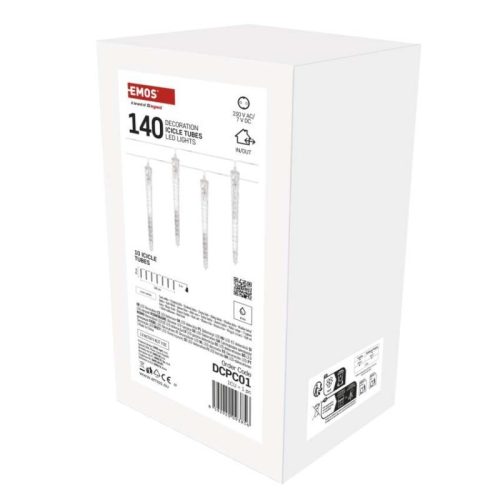 LED karácsonyi fényfüzér – 10x jégcsap, 3,6 m, kültéri és beltéri, hideg fehér