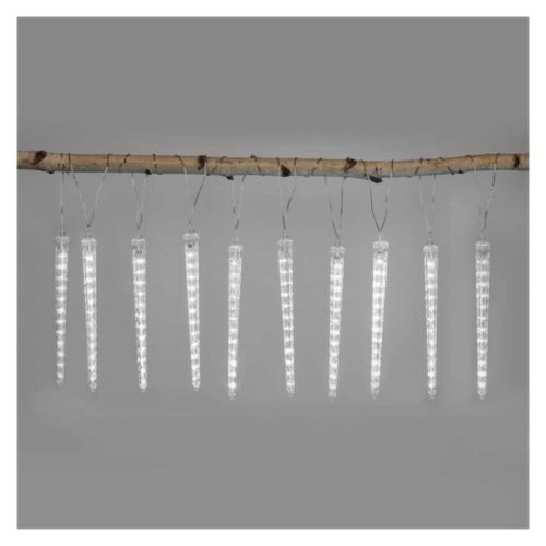 LED karácsonyi fényfüzér – 10x jégcsap, 3,6 m, kültéri és beltéri, hideg fehér