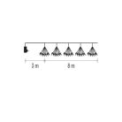 LED fényfüzér – fürtök, nano, 8 m, beltéri, hideg fehér, időzítő