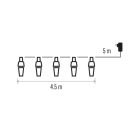 LED fényfüzér – 10x party égő átlátszó, 4,5 m, kültéri és beltéri, hideg fehér