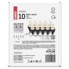 LED fényfüzér – 10x party égő átlátszó, 4,5 m, kültéri és beltéri, hideg fehér