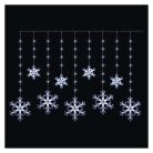 LED karácsonyi függöny – hópelyhek, 160x95 cm, IP44, hideg fehér, időzítő