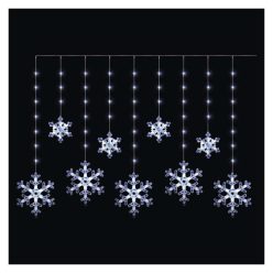   LED karácsonyi függöny – hópelyhek, 160x95 cm, IP44, hideg fehér, időzítő