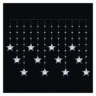 LED karácsonyi függöny – csillagok, 170x85 cm, 3x AA elem, IP44, hideg fehér, időzítő